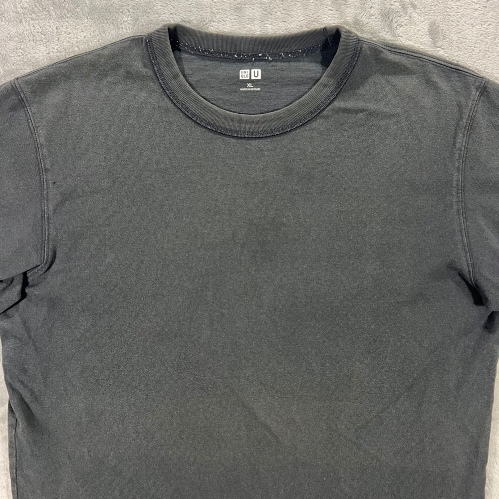 UNIQLO U Crew Neck T Shirt Mens XL Dark‎ Gray Heavyweight 341-455360 Tee Basics